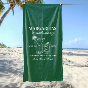 Toalla De Playa Margaritas y Matrimonia Bachelorette Weekend