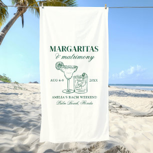 Toalla De Playa Margaritas y Matrimonia Bachelorette Weekend