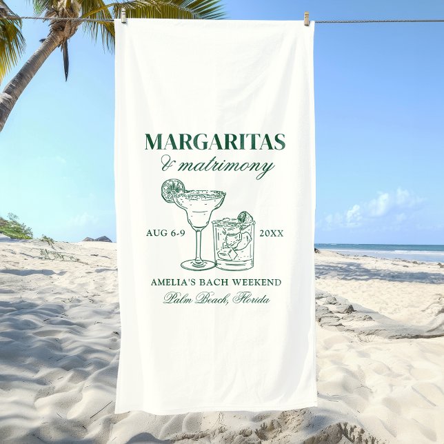 Toalla De Playa Margaritas y Matrimonia Bachelorette Weekend (Subido por el creador)