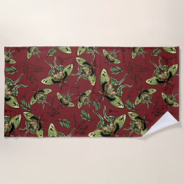 Toalla De Playa Mariposa acuarela y flor de lavanda Yoga Mat