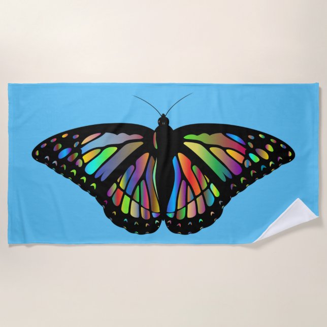 TOALLA DE PLAYA MARIPOSA DEL ARCO IRIS (Anverso)