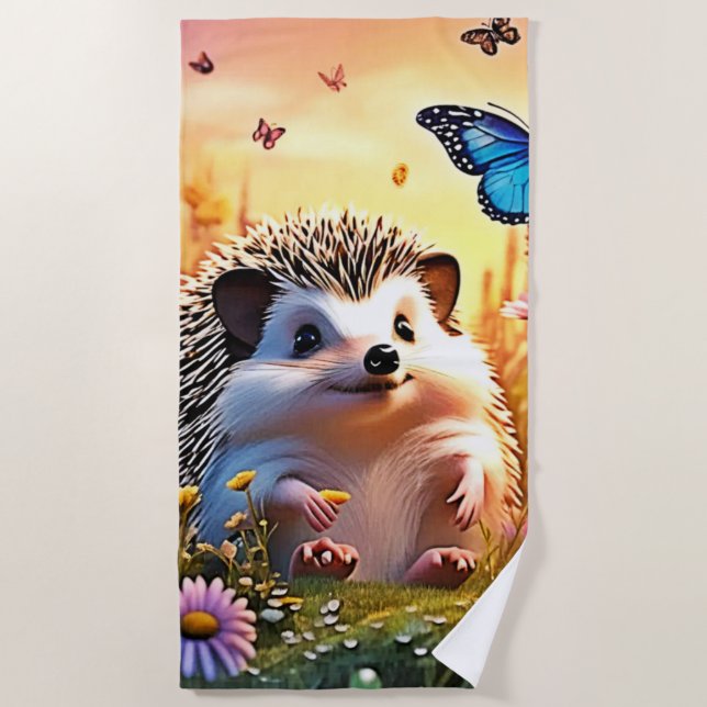 Toalla De Playa Mariposa Hedgehog Art (Anverso)
