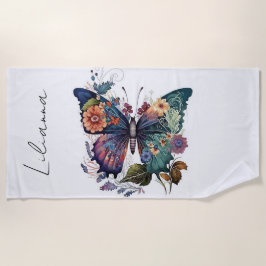 Toalla De Playa Mariposa personalizada