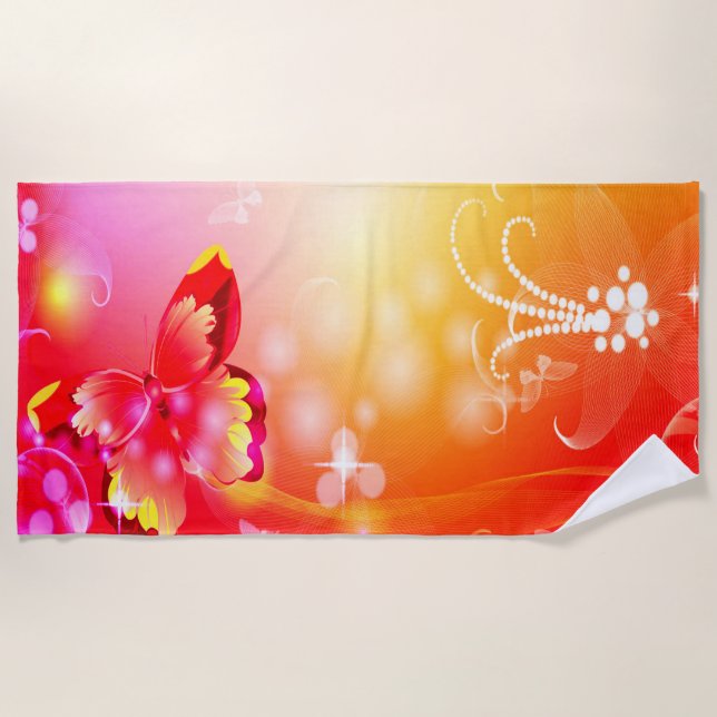 Toalla De Playa Mariposa roja (Anverso)