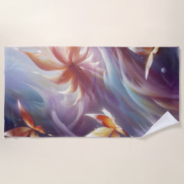 Toalla De Playa Mariposas y flores estilizadas