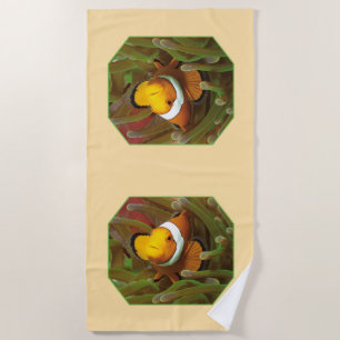 Toalla De Playa Marisco con anémona verde. Diseño fotográfico  