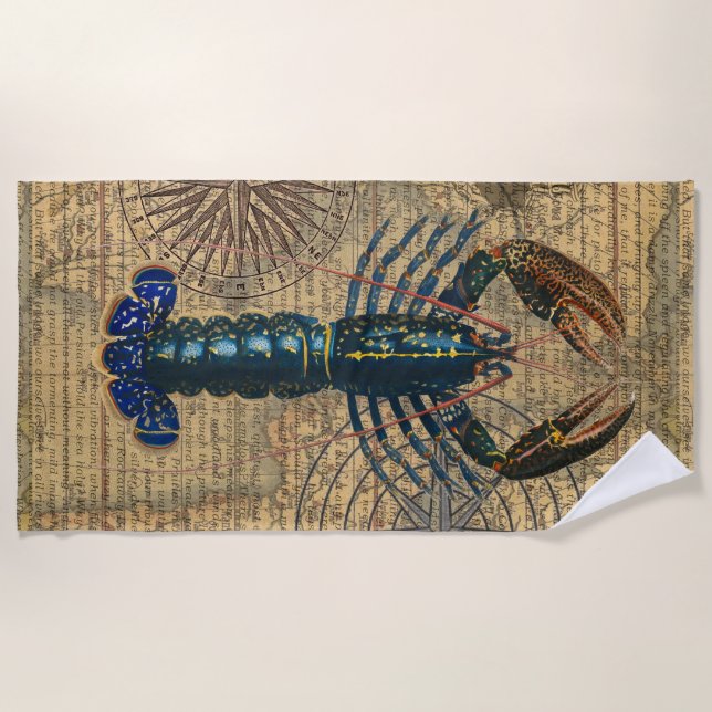 Toalla De Playa Marisco de langosta Maine Classic Ocean (Anverso)