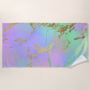 Toalla De Playa Mármol del Milenio Jugador Pastel Arcoiris Ombre