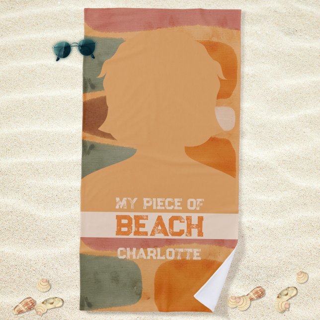 Toalla De Playa Marrón claro mi pieza geométrica de playa (Light Brown My Piece of Beach Geometric Beach Towel ©Susanne Sachers - Sunny Mind Design 🌞)