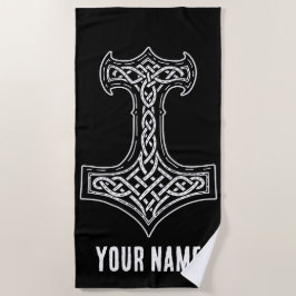 Toalla De Playa Martillo Thor Mjolnir Nudo