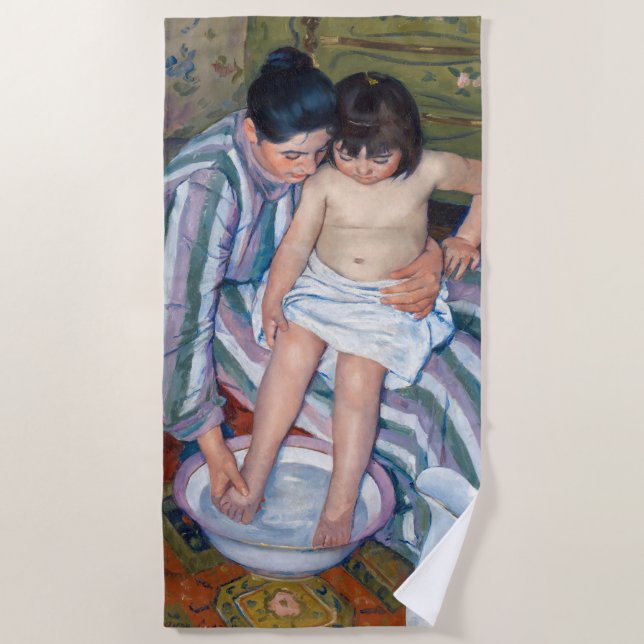Toalla De Playa Mary Cassatt - El baño del niño / El baño (Anverso)