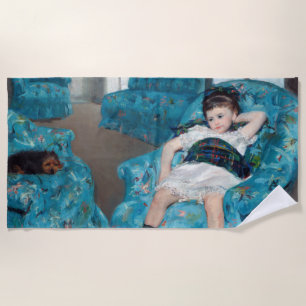 Toalla De Playa Mary Cassatt - Niña pequeña en un sillón azul