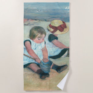 Toalla De Playa Mary Cassatt - Niños jugando en la playa