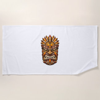 Toalla de playa Máscara Tiki de Bronce Ember