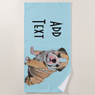 Toalla De Playa mascota de perro Bulldog inglés