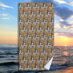 Toalla De Playa Mascota personalizado o foto familiar personalizad