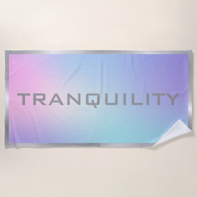 Toalla De Playa Mat de yoga de marco rosa y azul oscuro de plata (Anverso)