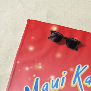 Toalla De Playa Maui Kalikimaka Pun Navidades hawaianos piña