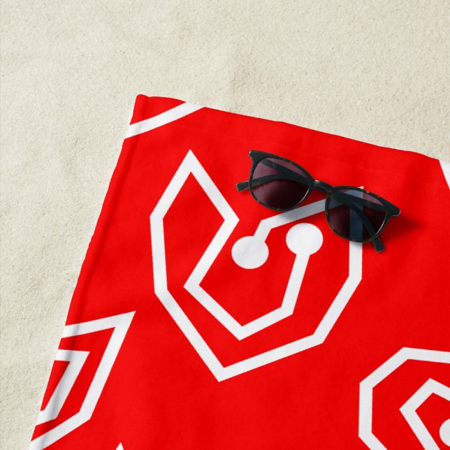 Toalla De Playa Mazes de San Valentín blanco (In situ)