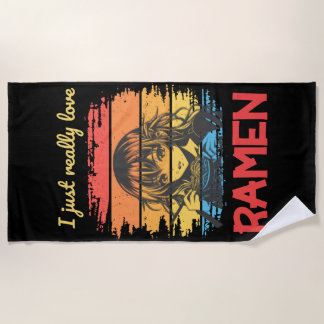 Toalla De Playa Me encanta el retro anime de Ramen