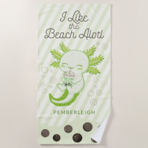 Toalla De Playa 'Me gusta la lotería de playa' Té de la Axotl Verd