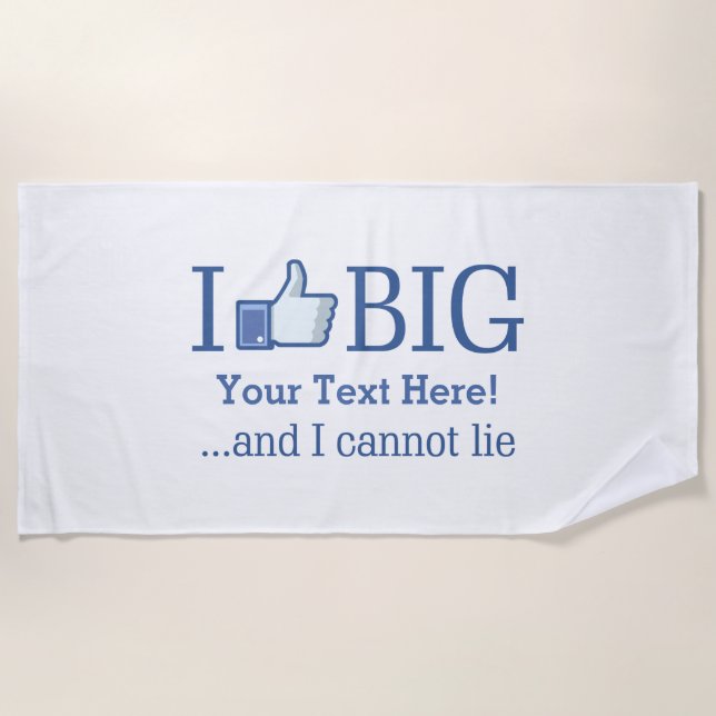 Toalla De Playa Me gusta mucho personalizar tu texto fácilmente en (Anverso)
