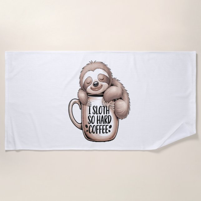 Toalla De Playa Me Sloth sin café (Anverso)