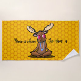 Toalla De Playa Meditar a Moose Boho KiniArt