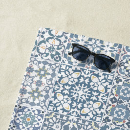 Toalla De Playa Mediterranean Tiles, Moroccan, Majolica, Azulejo