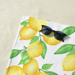 Toalla De Playa Mediterrenean Citrus Lemon pattern