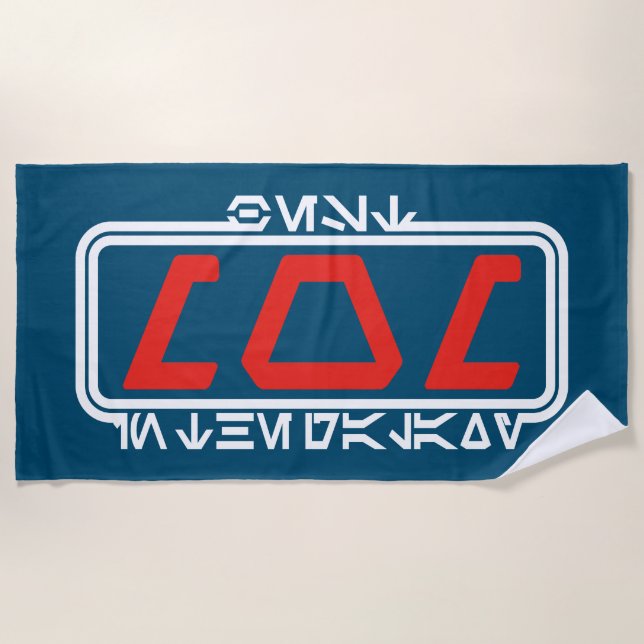 Toalla De Playa Mejor Mamá en Galaxy (Aurebesh) (Anverso)