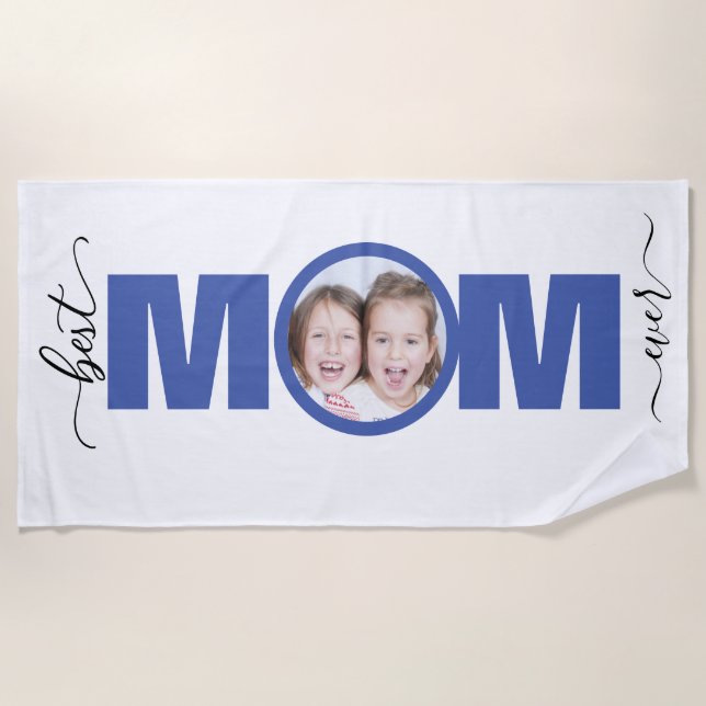 Toalla De Playa Mejor MOM de todos los tiempos con foto (Anverso)