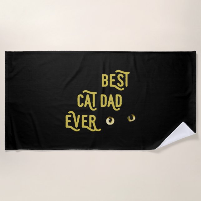 Toalla De Playa Mejor Papá Gato (Anverso)