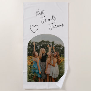 Toalla De Playa Mejores Amigas por Siempre BFF Foto Personalizada 