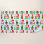 Toalla De Playa Mele Kalikimaka Hawaiian Pineapple Merry Christmas<br><div class="desc">Holiday Pineapple in Christmas colors for a Mele Kalikimaka,  Hawaiian for Merry Christmas.</div>