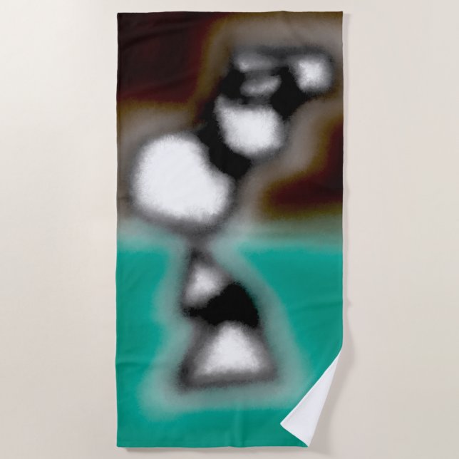 Toalla De Playa Mensaje en una botella: Resumen de Brown, Verde az (Anverso)