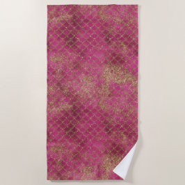Toalla De Playa Mermaid Glitz, Purpurina del Oro Girly