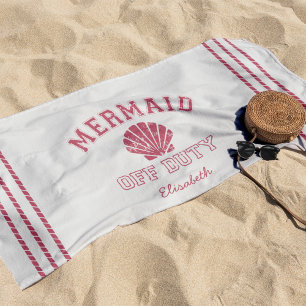 Toalla De Playa Mermaid Off Duty Personalized