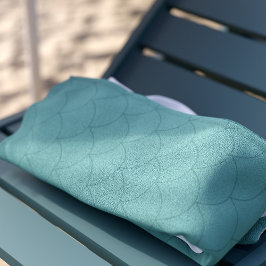 Toalla De Playa Mermaid Scales Aqua Verde Verde azulado Monogramad