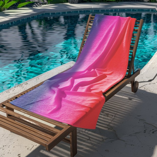 Toalla De Playa Mezcla de arte rojo morado azul marino (Ocean Sunset Blue Purple Red Art Blend Beach Towel)