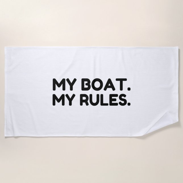 Toalla De Playa Mi Barco. Mis reglas (Anverso)
