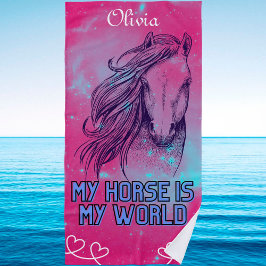 Toalla De Playa Mi Caballo Es Mi Magenta Mundial