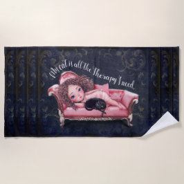 Toalla De Playa Mi gato es toda la terapia que necesito