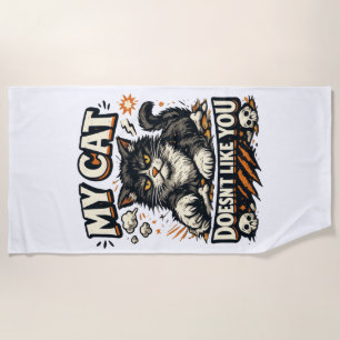 Toalla De Playa Mi Gato No Te Quiere Retro