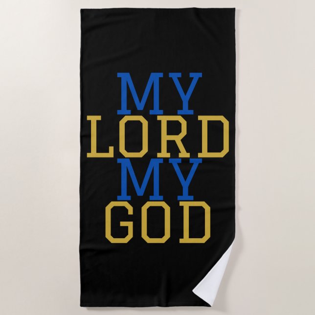 Toalla De Playa Mi Señor Mi Dios Bíblico (Anverso)