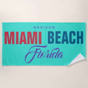 Toalla De Playa Miami Beach conocido de encargo la Florida