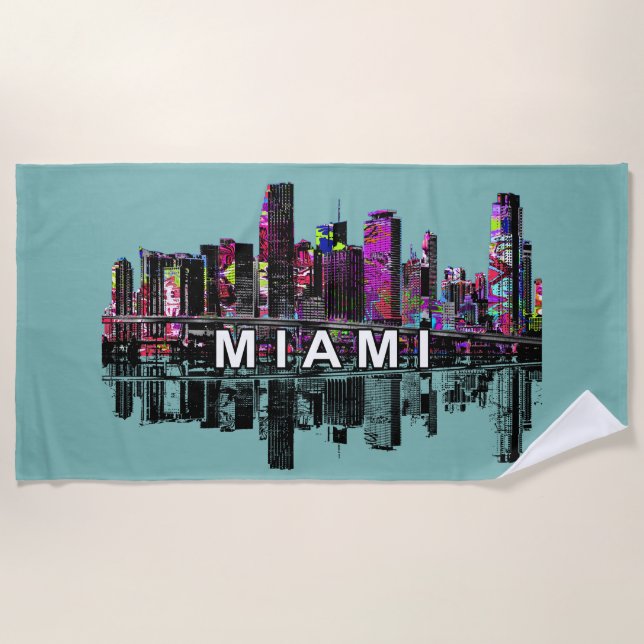 Toalla De Playa Miami, Florida cubierta de graffiti Beach Towel (Anverso)
