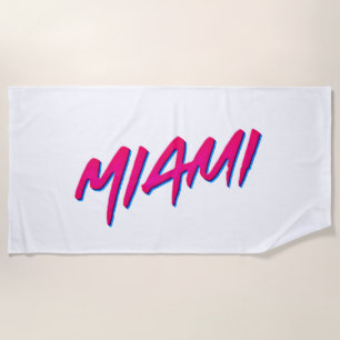 Toalla De Playa Miami Neon Colores Nuevo Estilo Retro Minimalismo
