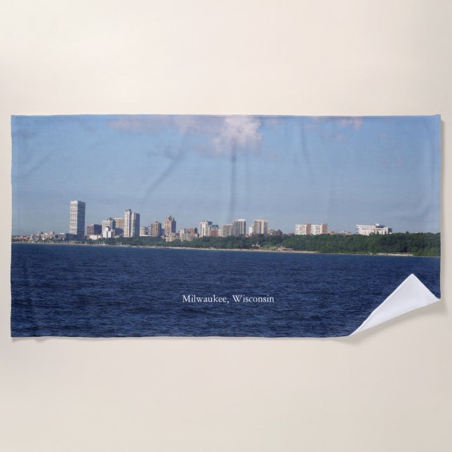 Toalla de playa Milwaukee Skyline (Anverso)