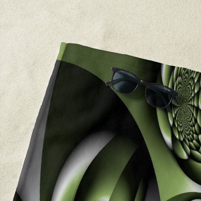 Toalla De Playa Mini Esferas del bosque verde blanco (In situ)